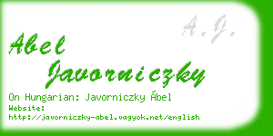 abel javorniczky business card