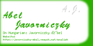 abel javorniczky business card